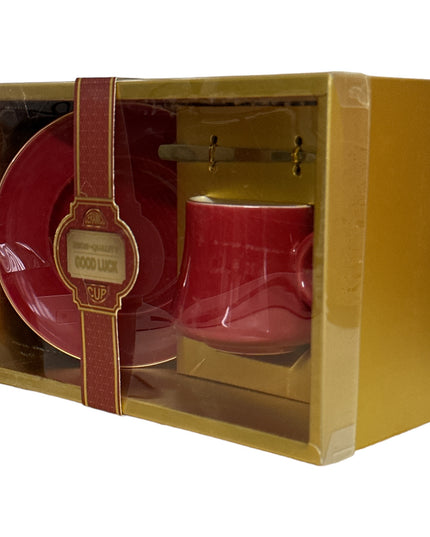 Set cadou ceașcă Good Luck cu farfurie și linguriță 901-30