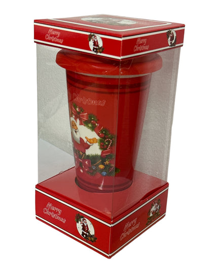 Pahar ceramic Crăciun cu capac silicon QF824