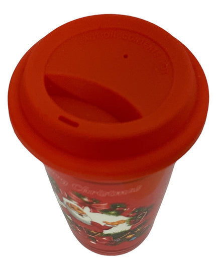 Pahar ceramic Crăciun cu capac silicon QF824