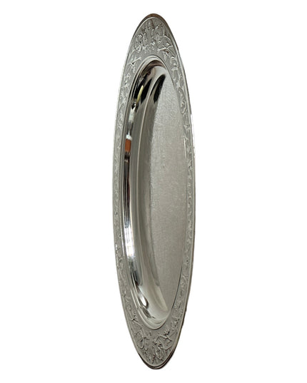 Tavă ovală Alpaca cu flori 38cm