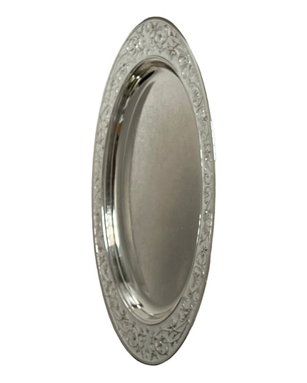 Tavă ovală Alpaca cu flori 38cm