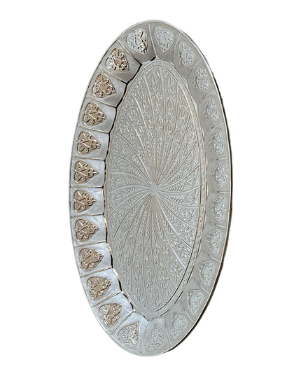 Tavă ovală Alpaca inimă 40cm