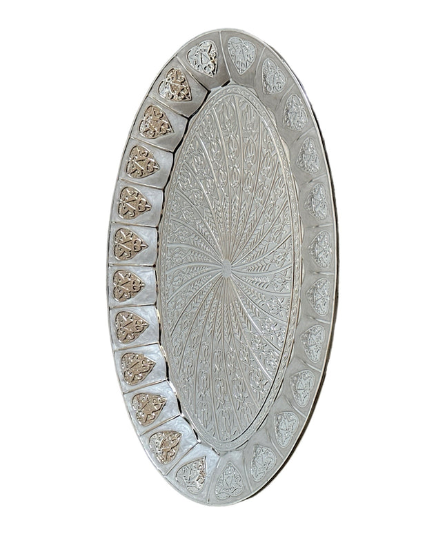 Tavă ovală Alpaca inimă 40cm