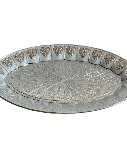 Tavă ovală Alpaca inimă 40cm