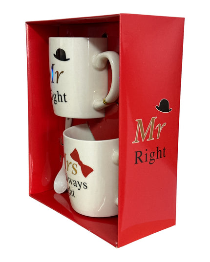 Set 2 căni cu lingurițe Mr & Mrs CH17