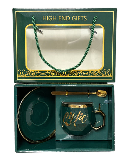 Set cadou ceașcă și farfurie cu linguriță AB032