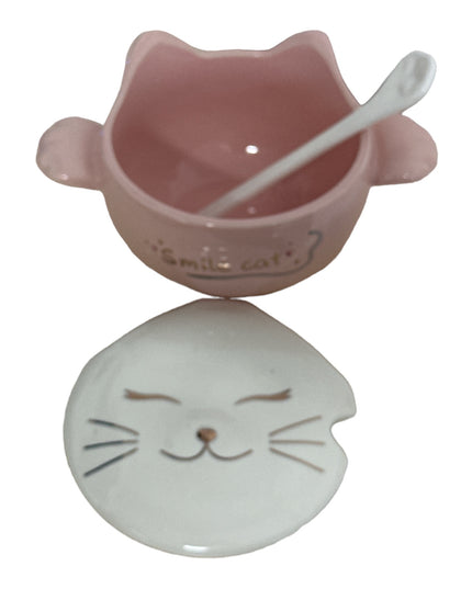 Set bol cu linguriță și capac Pisică 318-1