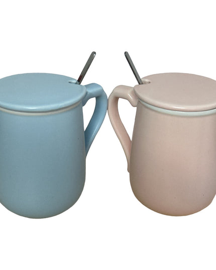 Set cadou 2 căni Love cu capac și linguriță 1014-1