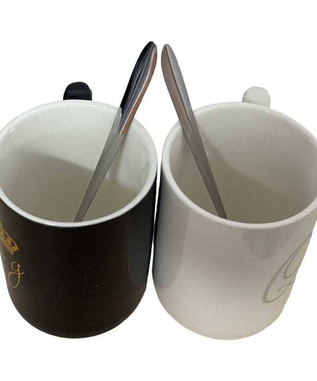 Set cadou 2 căni cu linguriță King+Queen