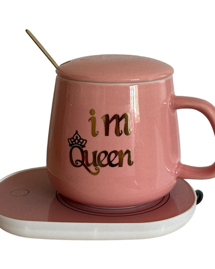 Set cadou cană Im Queen cu capac , linguriță și încălzitor 901-35