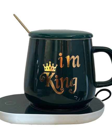 Set cadou cană King cu capac , linguriță și încălzitor 901-35