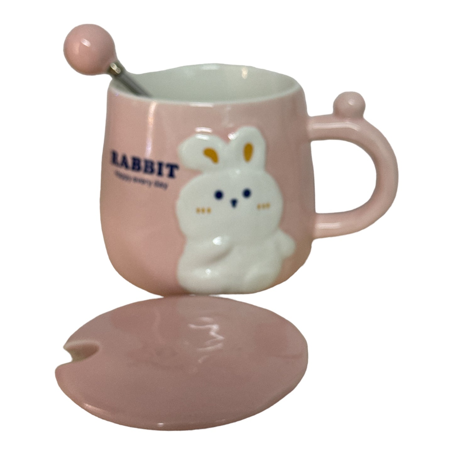 Set cană cu capac și linguriță Rabbit 928-6