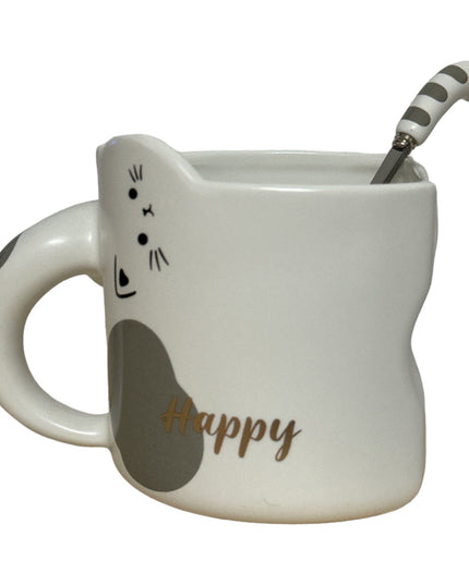 Set cană cu linguriță Happy Cat 928-4