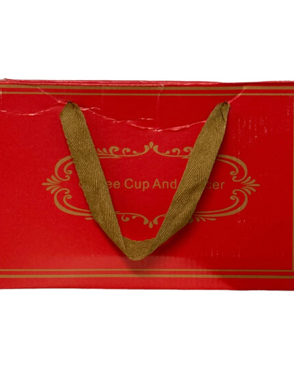 Set cadou cană Lucky Roșu cu capac linguriță și încălzitor