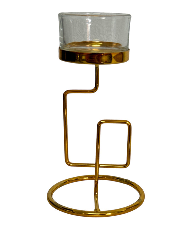 Suport lumânare metal 2/set cu ambalaj cadou DL2084 14x7cm