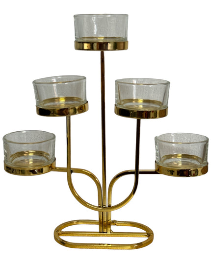 Suport lumânare metal 5 brațe DL2274