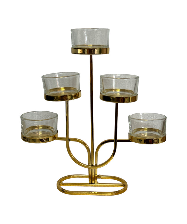 Suport lumânare metal 5 brațe DL2274