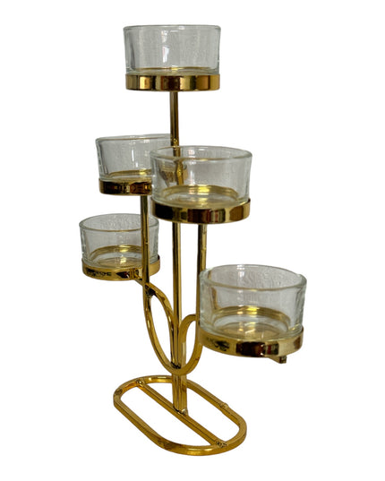 Suport lumânare metal 5 brațe DL2274