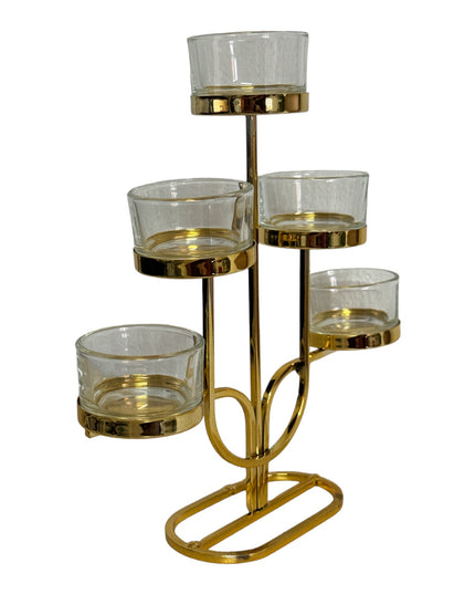 Suport lumânare metal 5 brațe DL2274