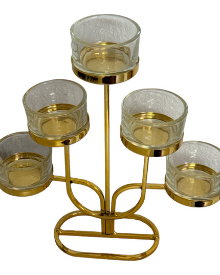 Suport lumânare metal 5 brațe DL2274