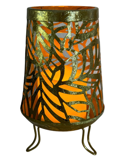 Veioză metalică și lumânare cu baterii 931-4. 21cm