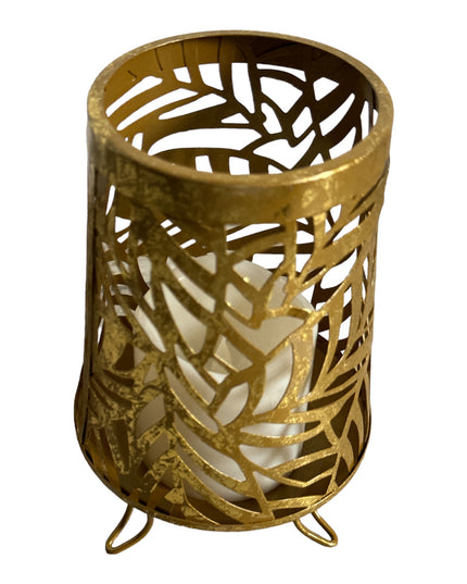 Veioză metalică și lumânare cu baterii 931-4. 21cm