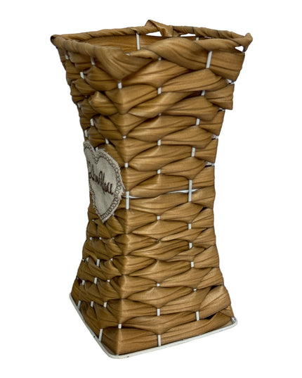 Suport flori metal cu imitație Ratan. 22cm