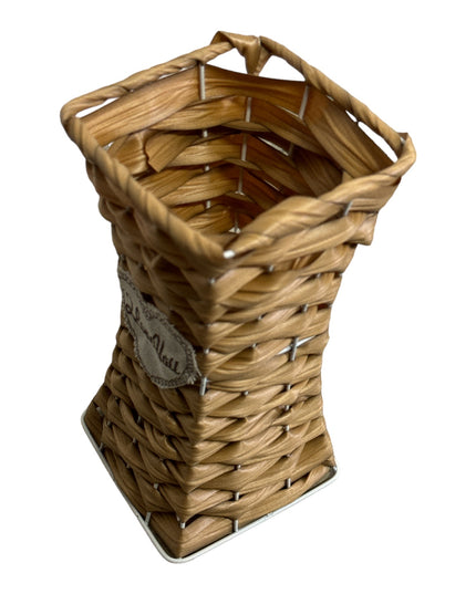 Suport flori metal cu imitație Ratan. 22cm