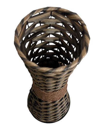 Suport flori metal cu imitație Ratan 45cm