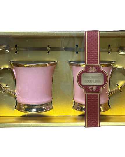 Set cadou 2 căni cu linguriță metal 307