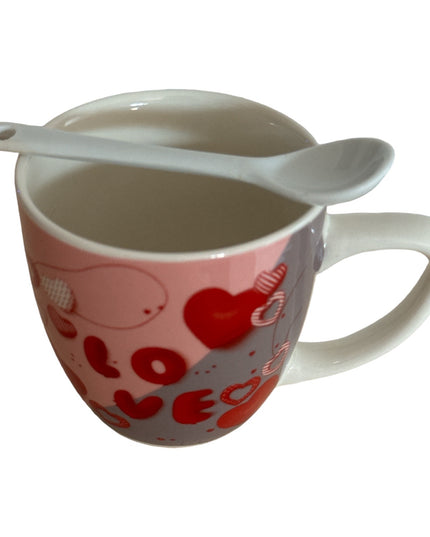 Set cadou 2 căni cu linguriță Love