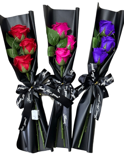 Buchet trandafiri săpun cu lumini  44cm 935-5