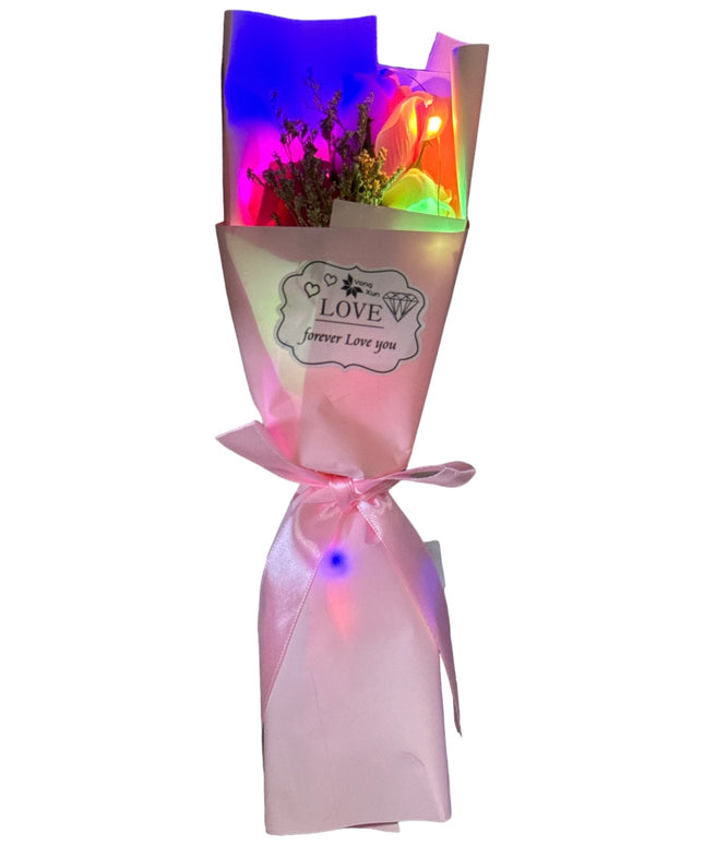 Buchet trandafiri săpun cu lumini 36cm 935-2