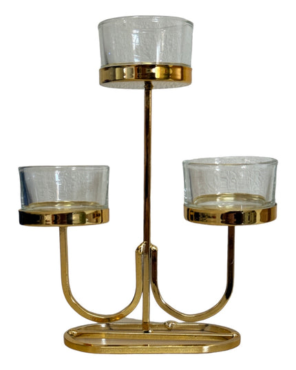 Suport lumânare metal 3 brațe DL2271