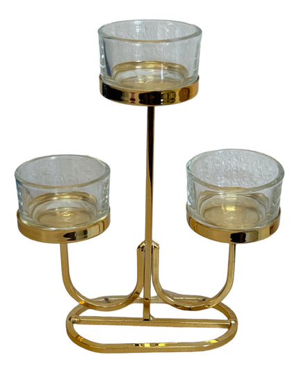 Suport lumânare metal 3 brațe DL2271