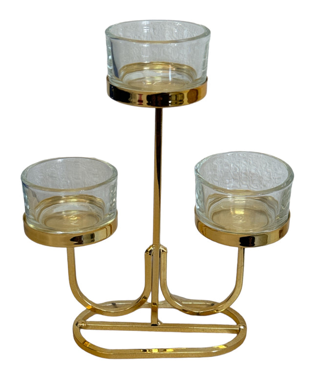 Suport lumânare metal 3 brațe DL2271