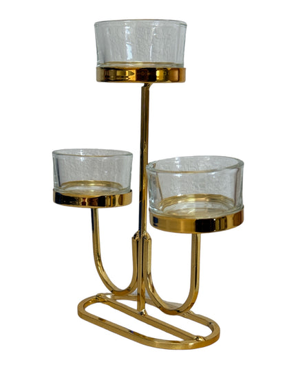 Suport lumânare metal 3 brațe DL2271