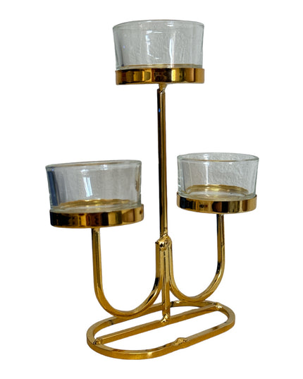 Suport lumânare metal 3 brațe DL2271