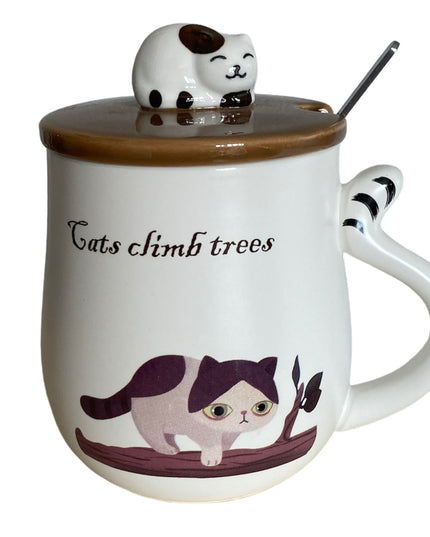 Set cană cu capac și linguriță Cat