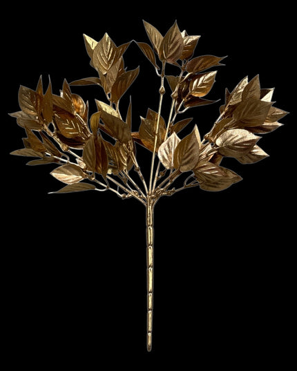 Buchet decorativ cu frunze auriu 33cm. 716-33
