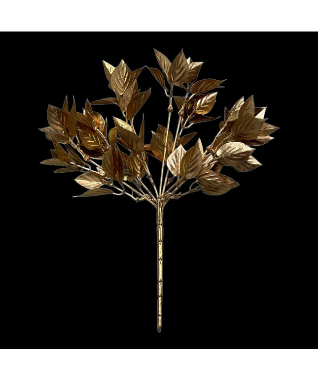 Buchet decorativ cu frunze auriu 33cm. 716-33