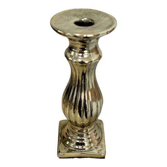 Suport lumânare ceramic argintiu Vintage 20cm