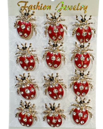 Mărțișor broșă metal Buburuză 12/set