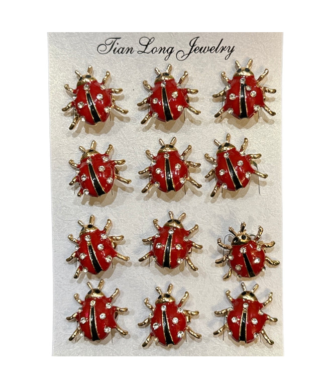 Mărțișor broșă metal Buburuză 12/set