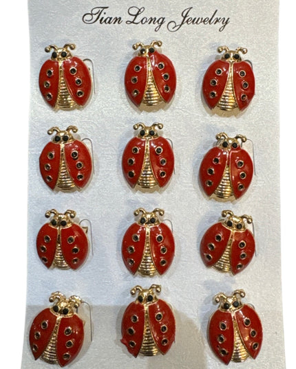 Mărțișor broșă metal Buburuză 12/set