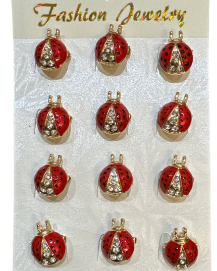 Mărțișor broșă metal Buburuză 12/set