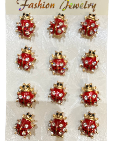 Mărțișor broșă metal Buburuză 12/set