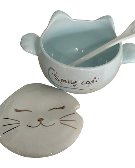 Set bol cu linguriță și capac Pisică 318-1