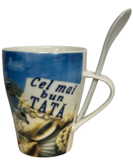 Cană cu linguriță și dedicații B