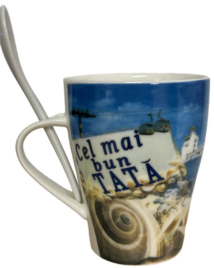 Cană cu linguriță și dedicații B